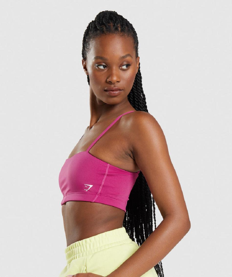 Gymshark Bandeau Ženske Sportski Grudnjak Roze | HR 3328UZG